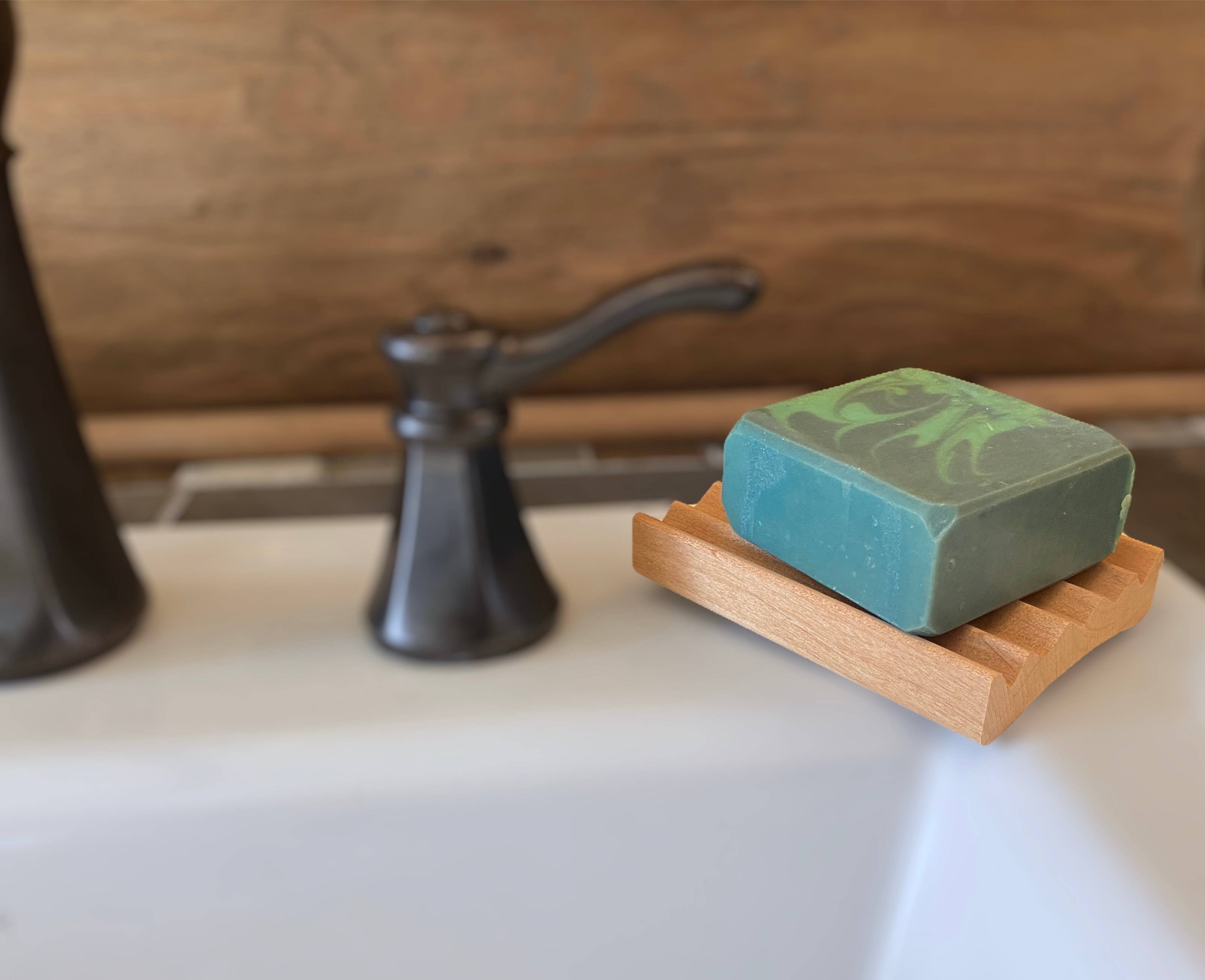 Natural Red Alder Wood Soap Dish - proudly made in USA