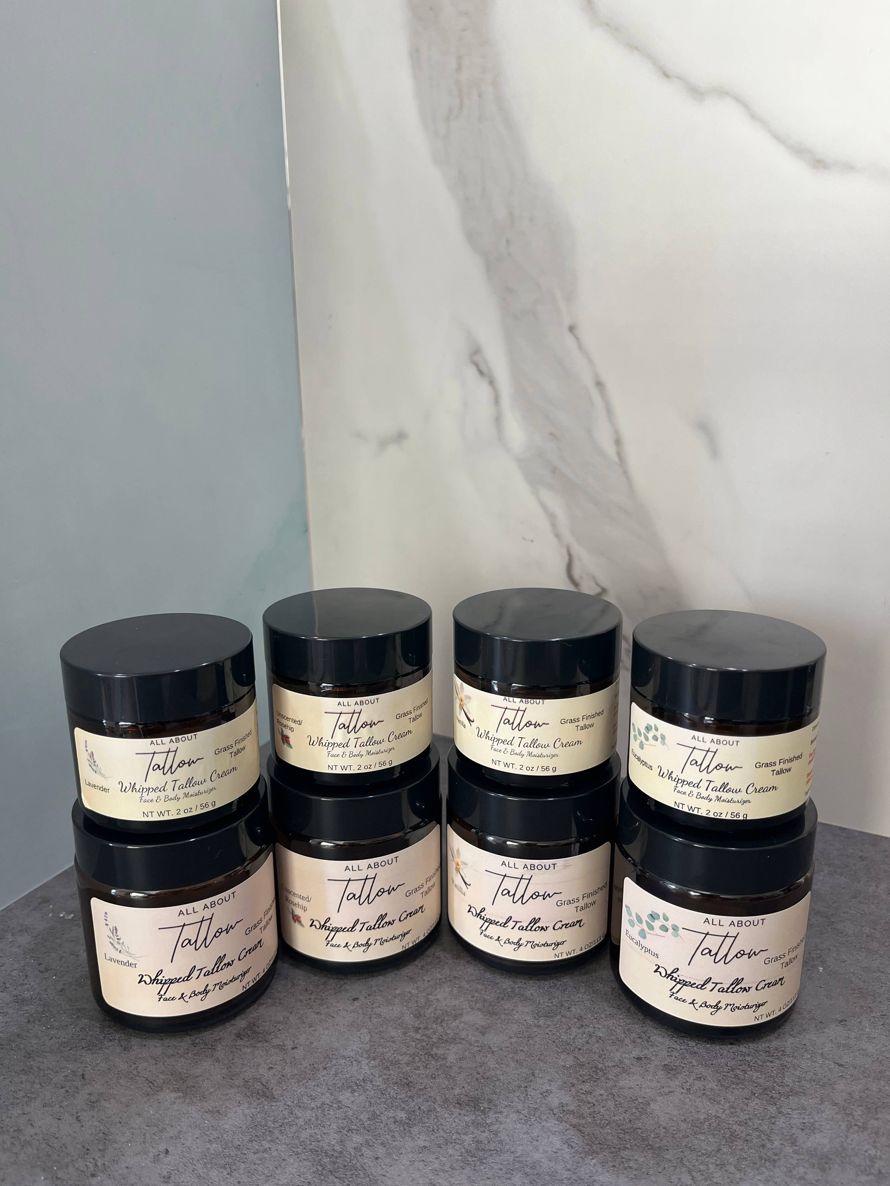 Whipped Tallow Cream - Face & Body Moisturizer: Vanilla / 2 oz