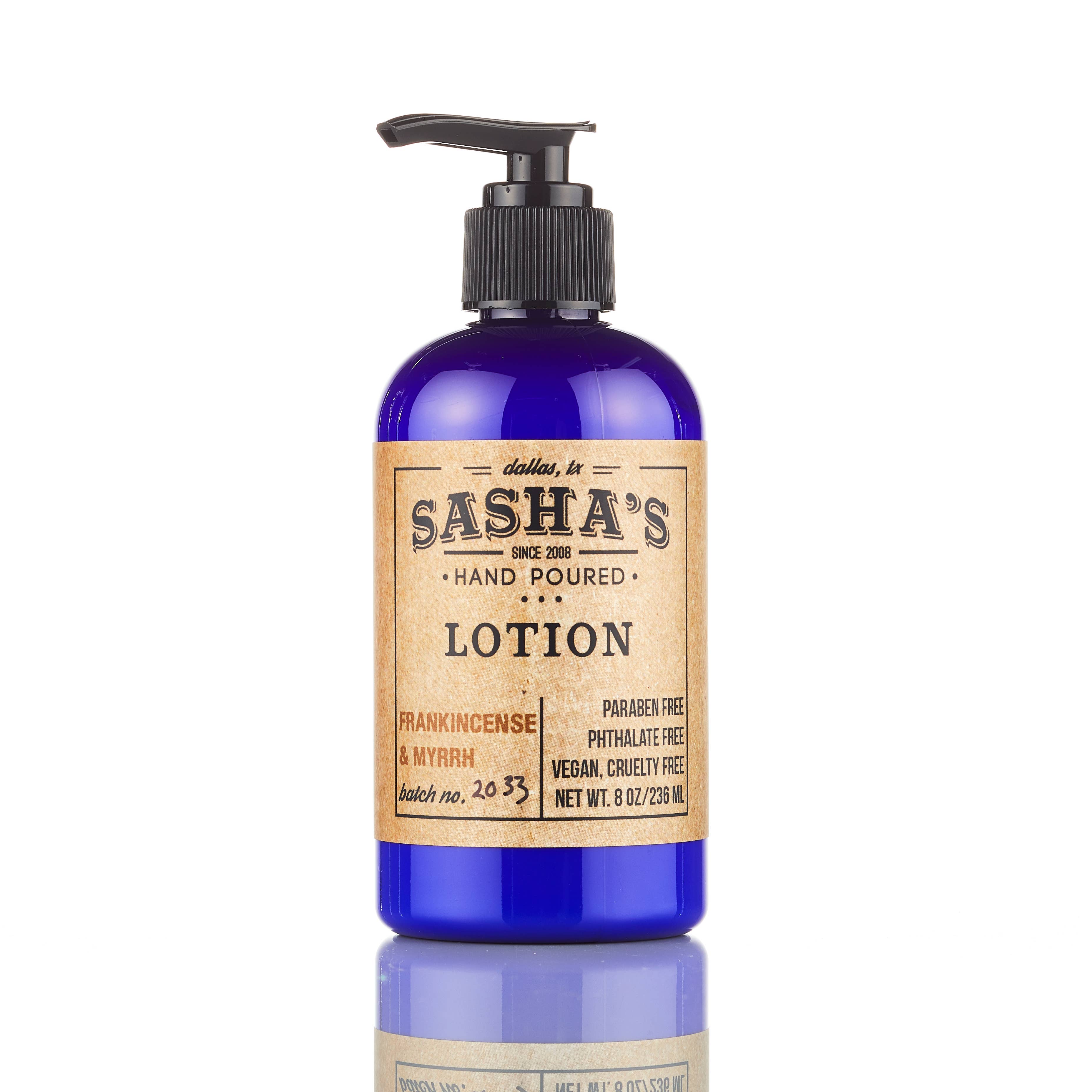 Sasha's Hand Poured Bath and Body - Lotion Winter Scents: Frankincense & Myrrh