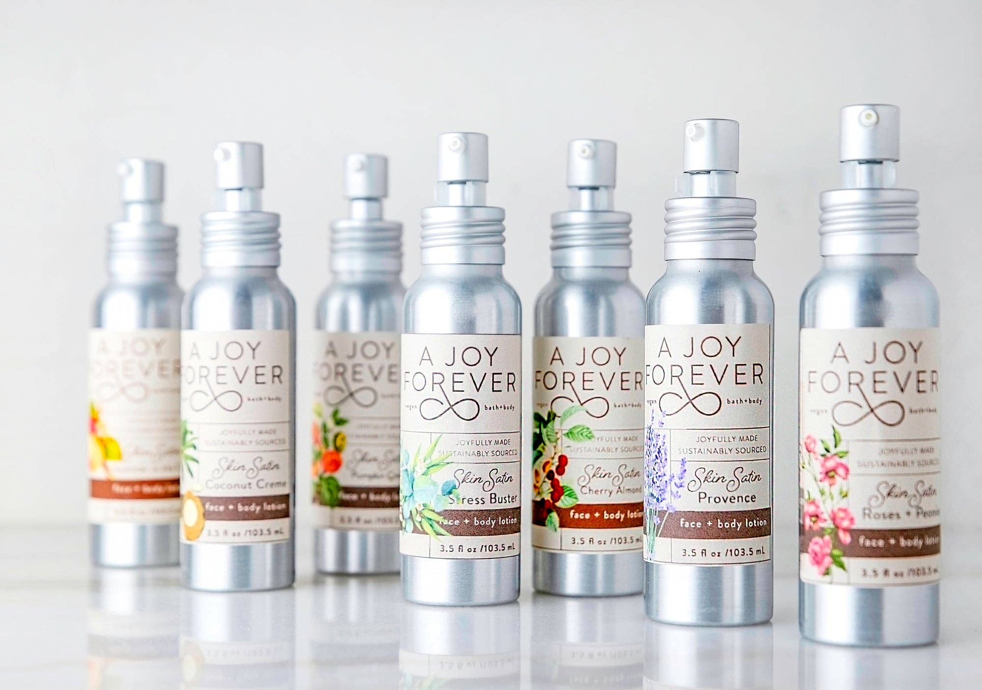 A Joy Forever Bath Body + Candles - Skin Satin Natural Face + Body Lotion: Roses + Peonies