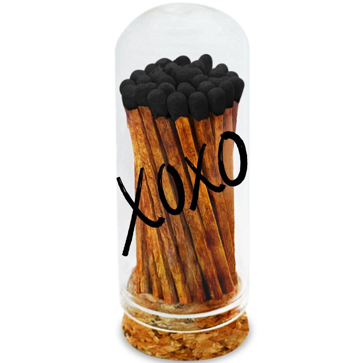 Thankful Greetings - 2” Matches in Mini Cloche - XOXO Black Design: Cherry Red
