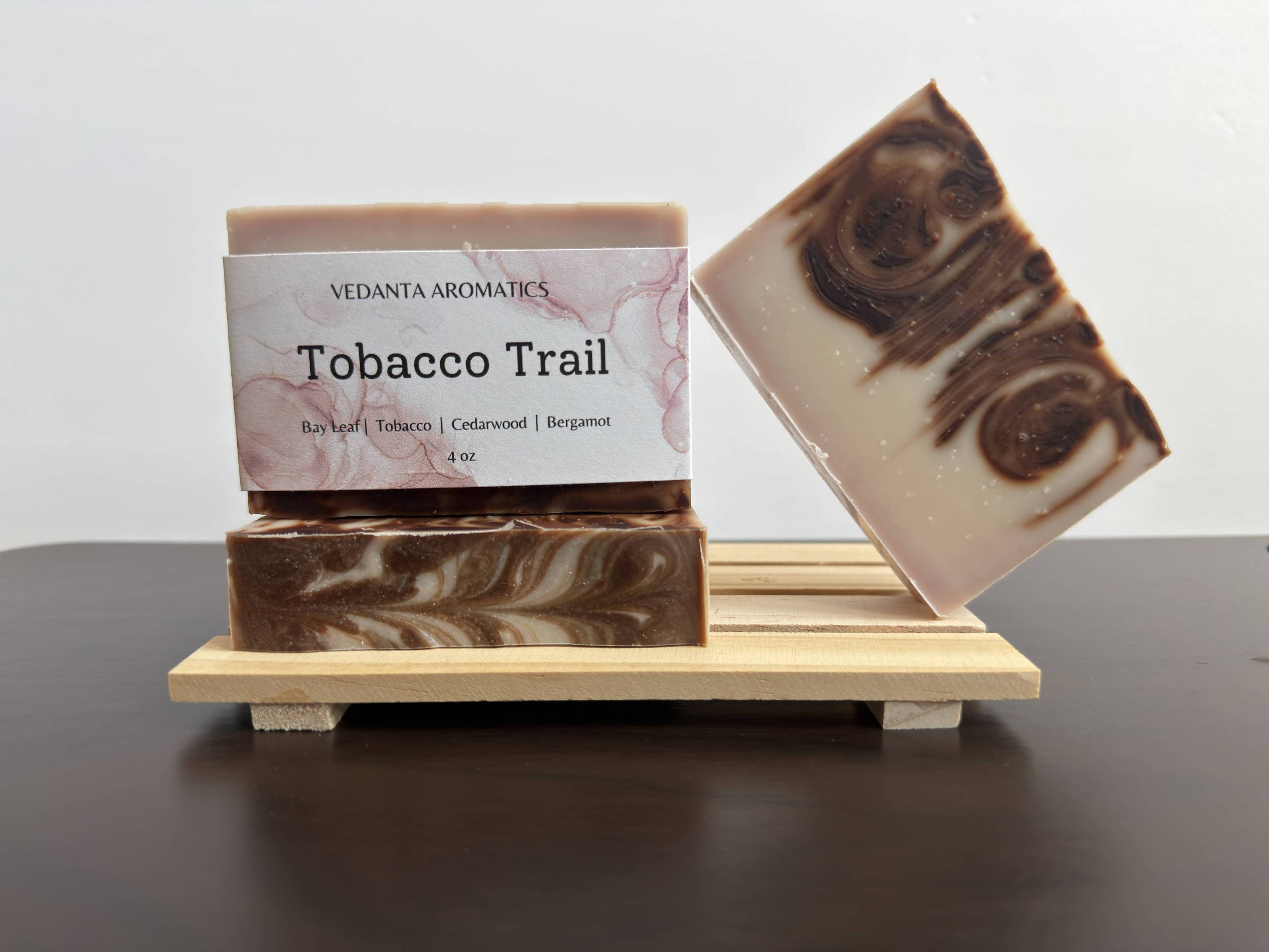 Tobacco Cedarwood Bergamot handmade Bar Soap 4 oz