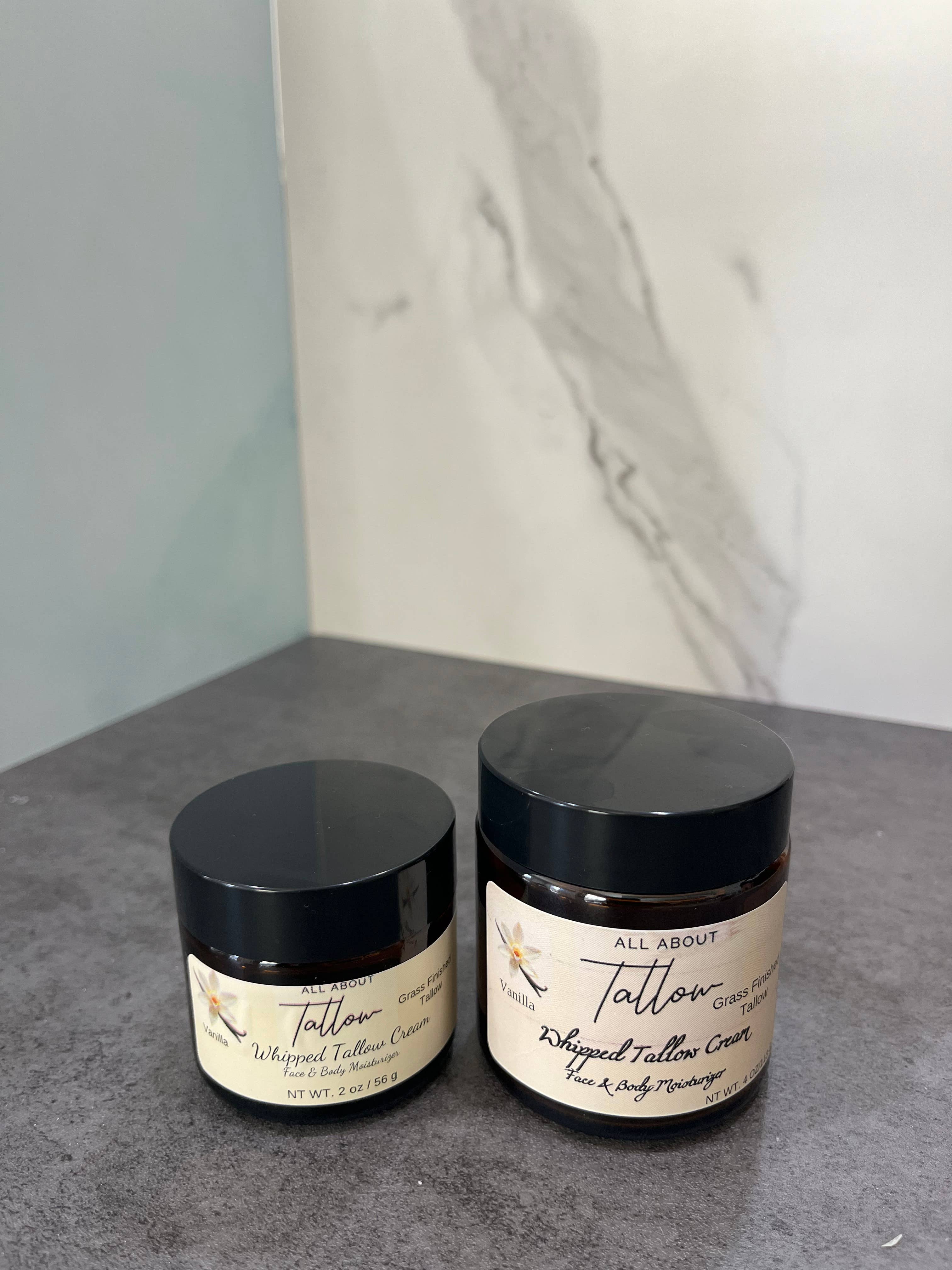 Whipped Tallow Cream - Face & Body Moisturizer: Vanilla / 2 oz