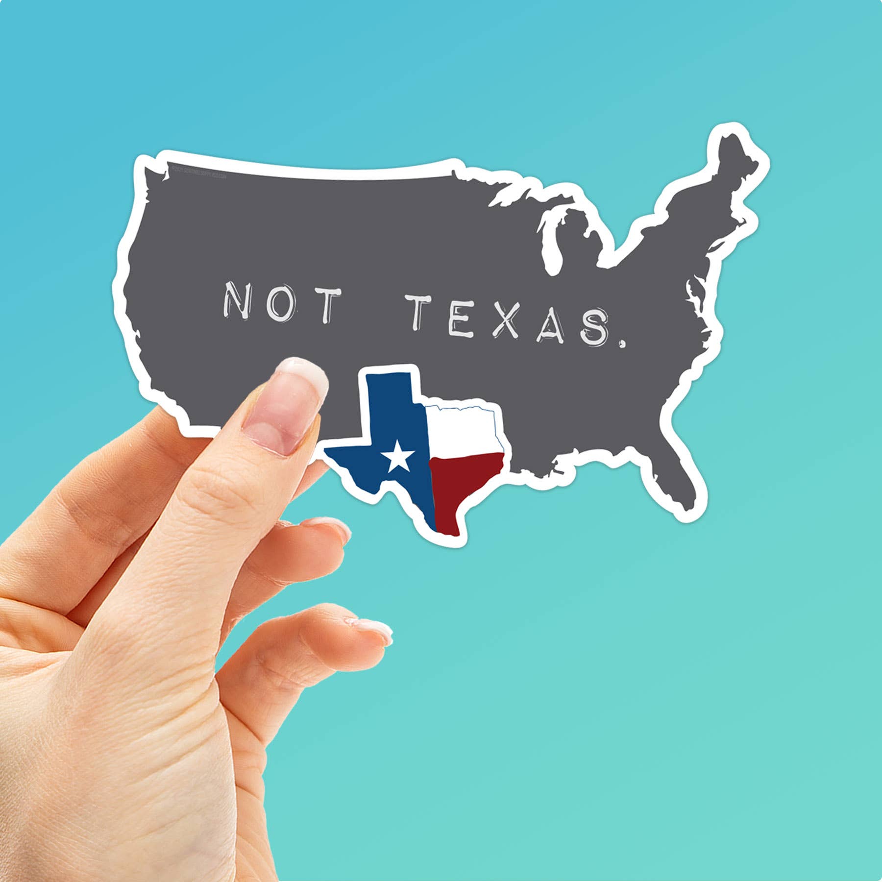 Sentinel Supply - Texas, Not Texas Sticker, Funny TX Decal: 2.75" Laptop Size