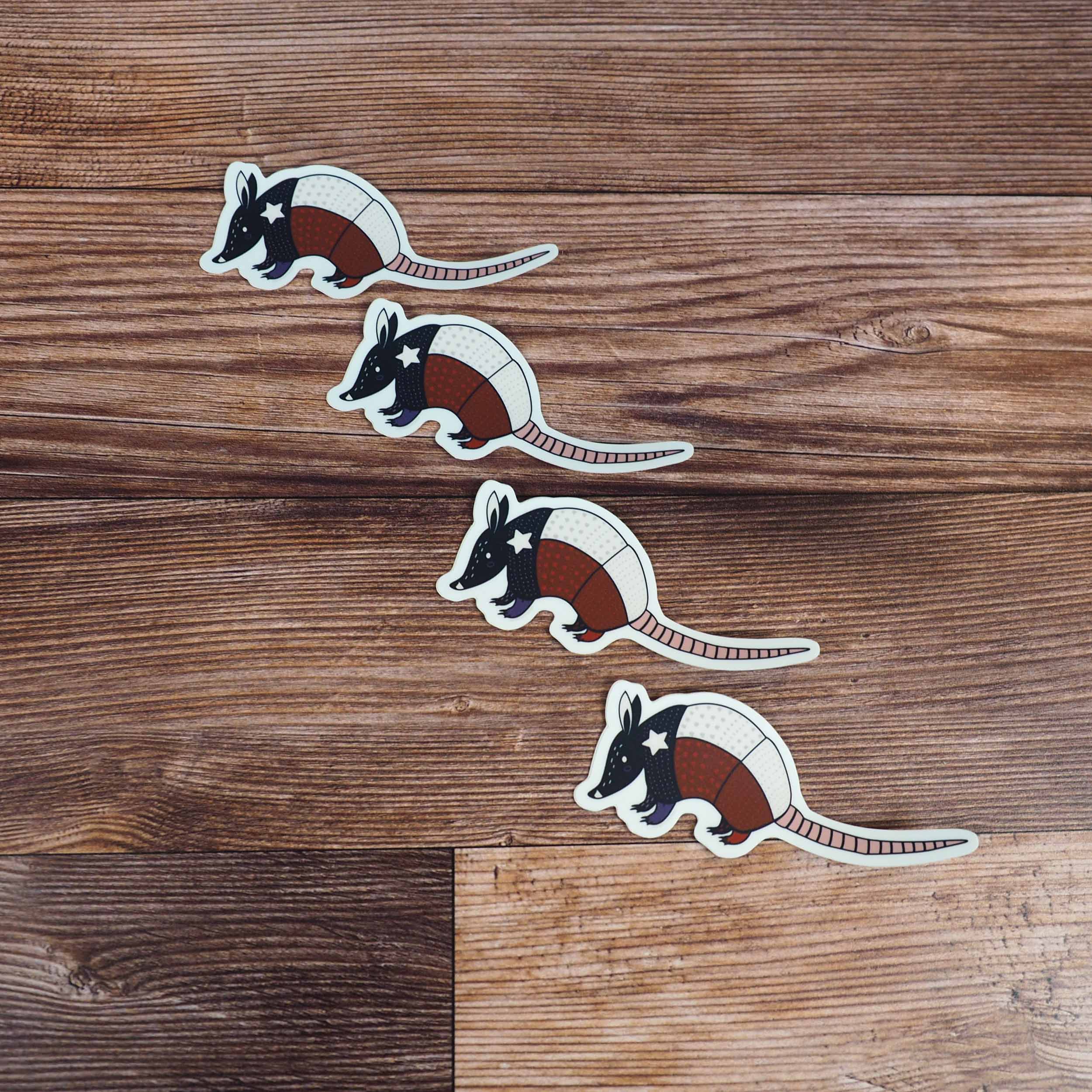 Sentinel Supply - Armadillo Texas Flag Sticker, TX Vinyl Stickers