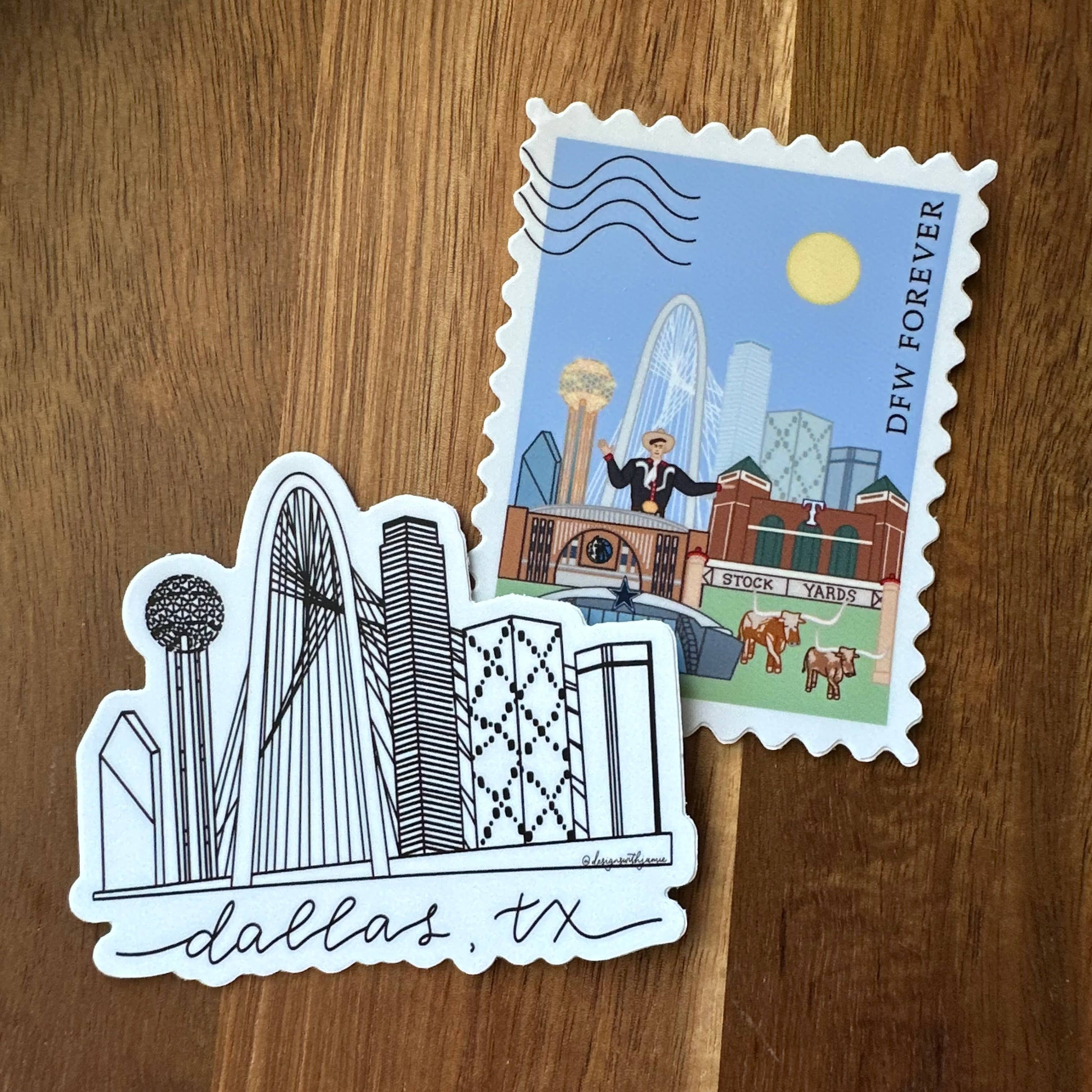 Dallas Fort Worth Texas Stamp Sticker