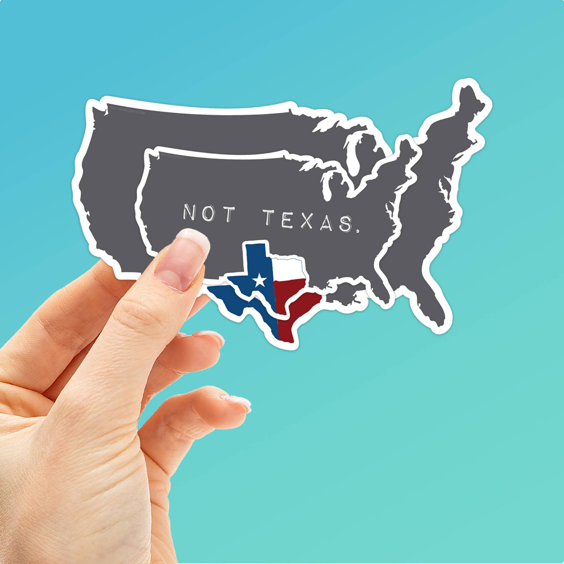 Sentinel Supply - Texas, Not Texas Sticker, Funny TX Decal: 2.75" Laptop Size
