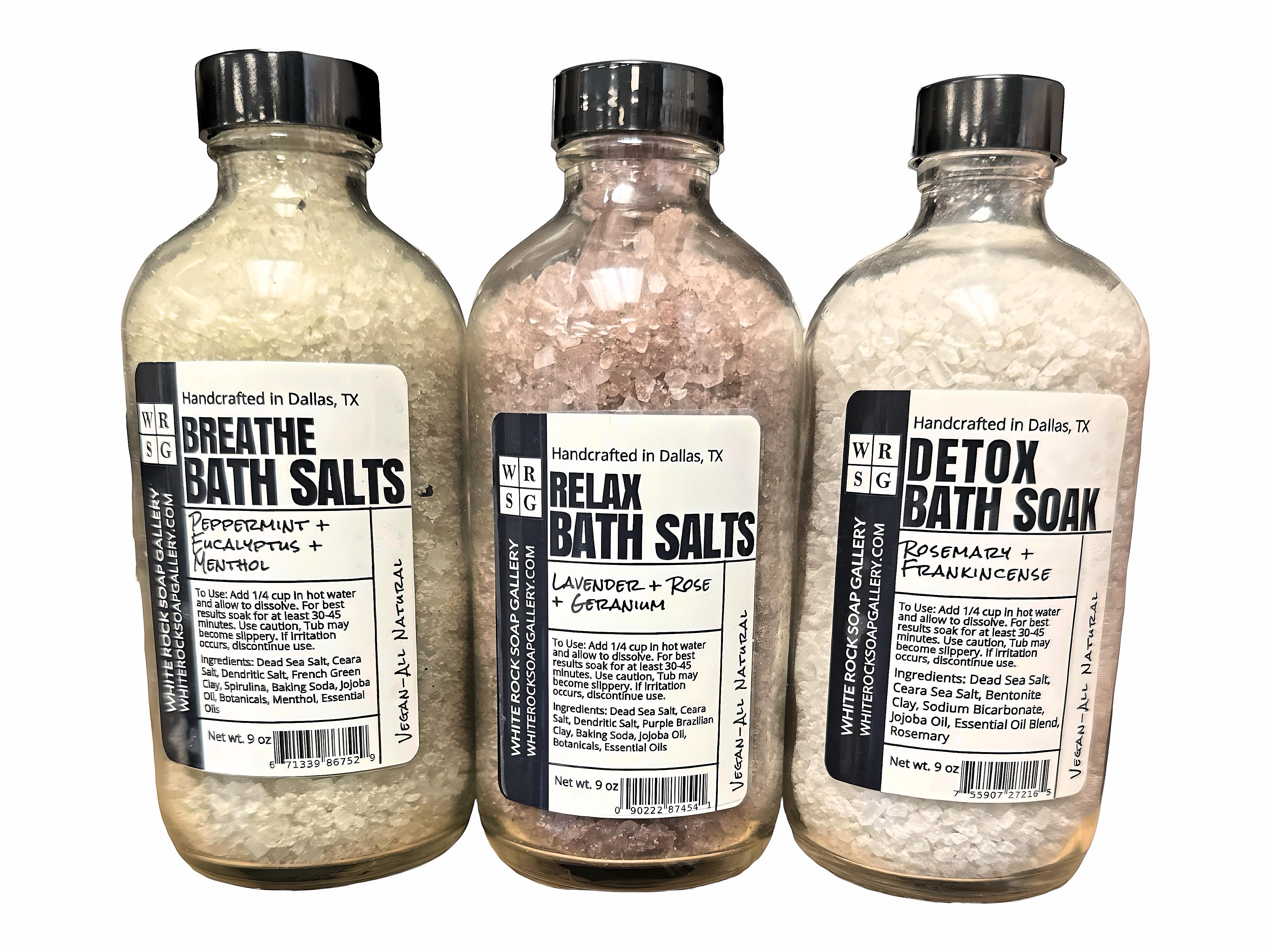 Luxury Bath Salts Boston Round Glass