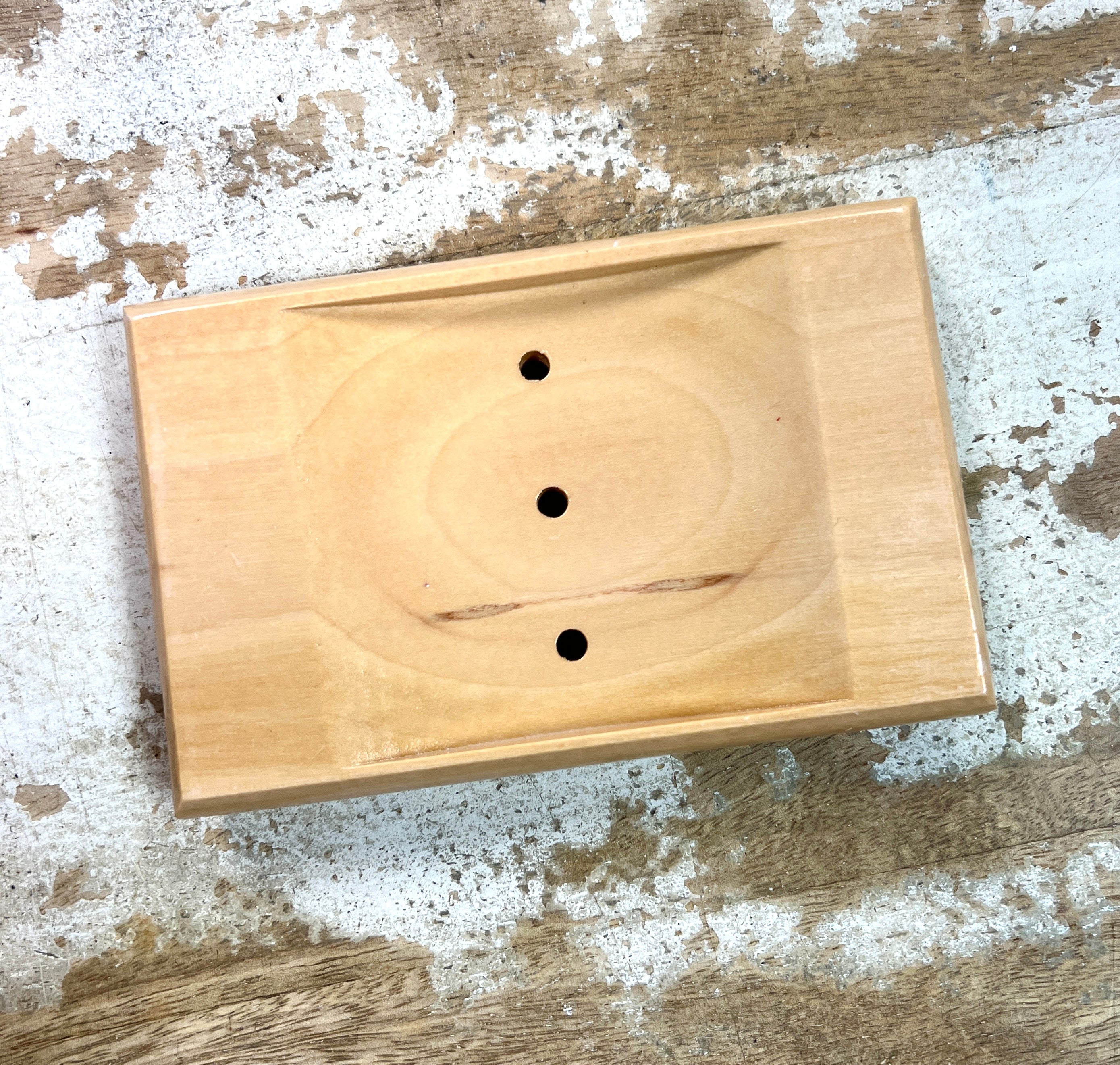 Natural Wood Bamboo Soap Dish Large Rectangle