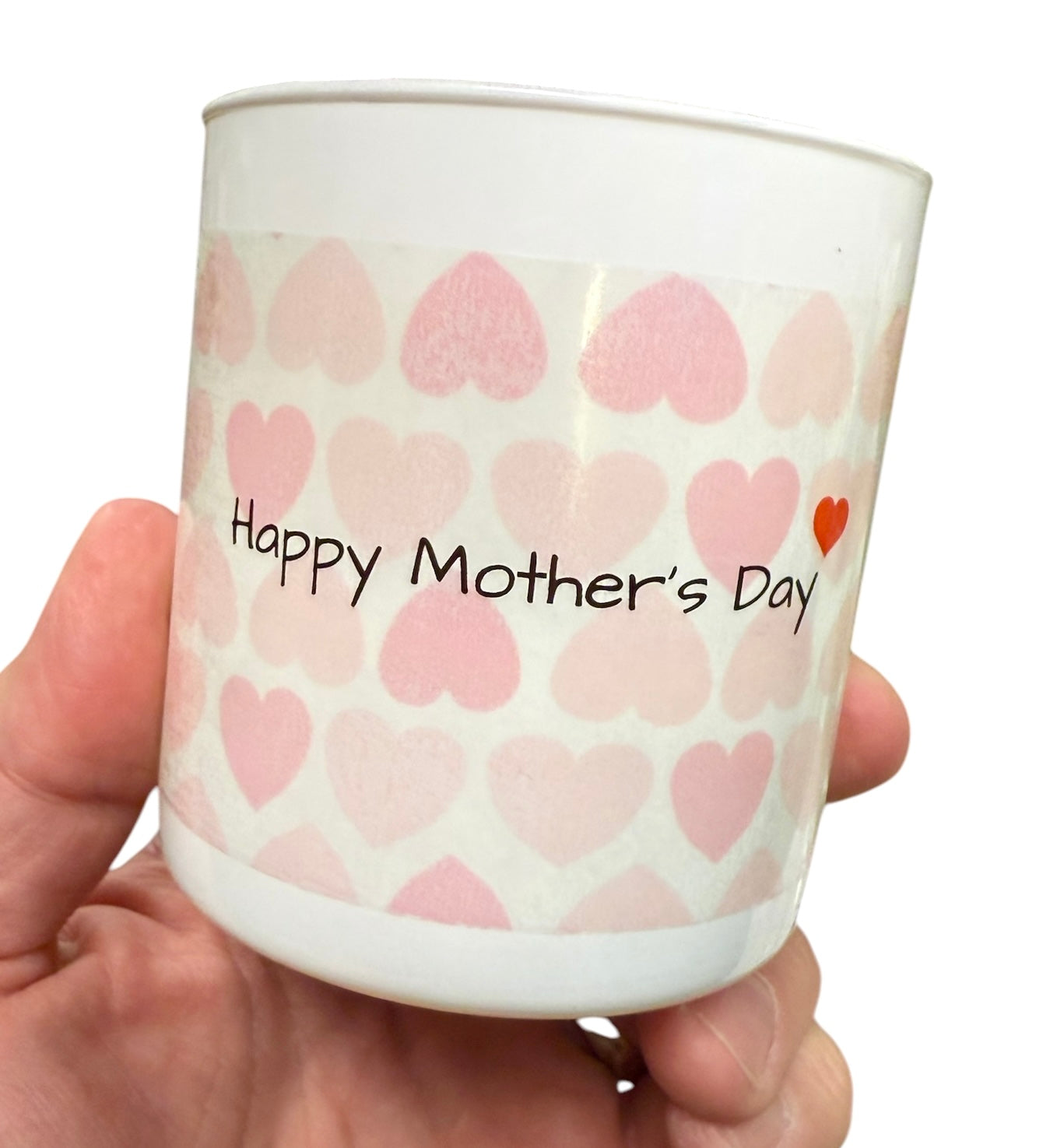 Soy Wax Candle -"Happy Mother's Day!" with Heart Embed