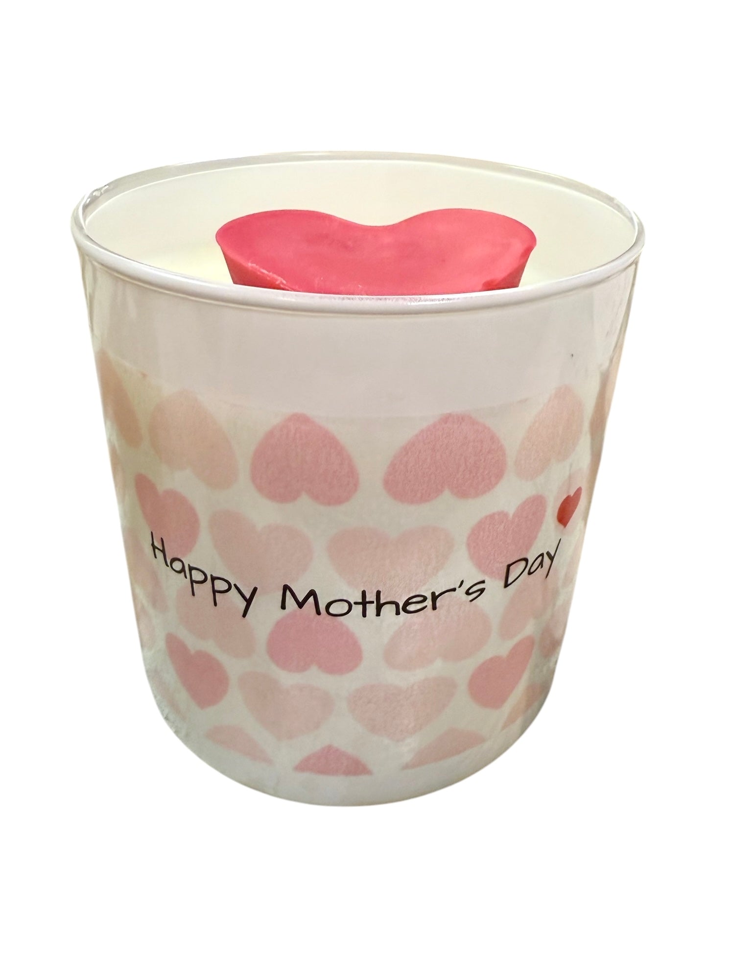 Soy Wax Candle -"Happy Mother's Day!" with Heart Embed