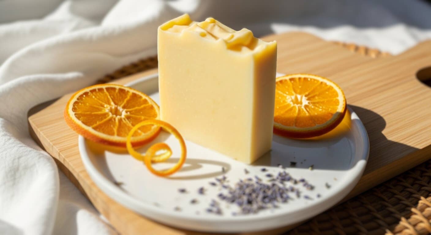 Orange Lavender Elemi Luxury handmade Soap Bar 4oz