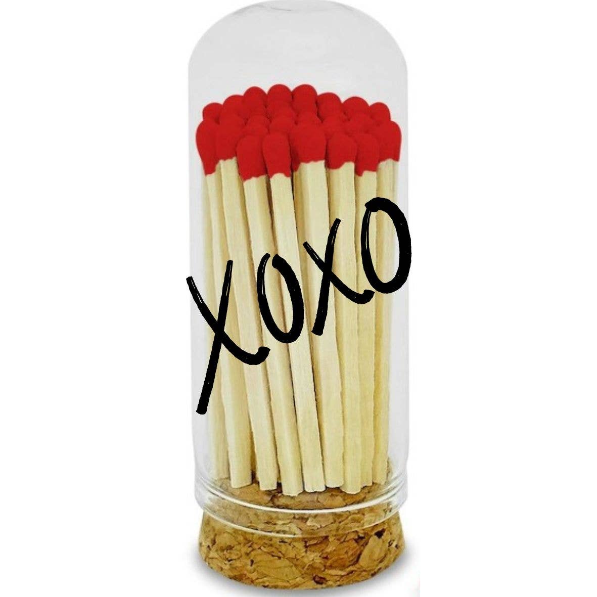 Thankful Greetings - 2” Matches in Mini Cloche - XOXO Black Design: Cherry Red