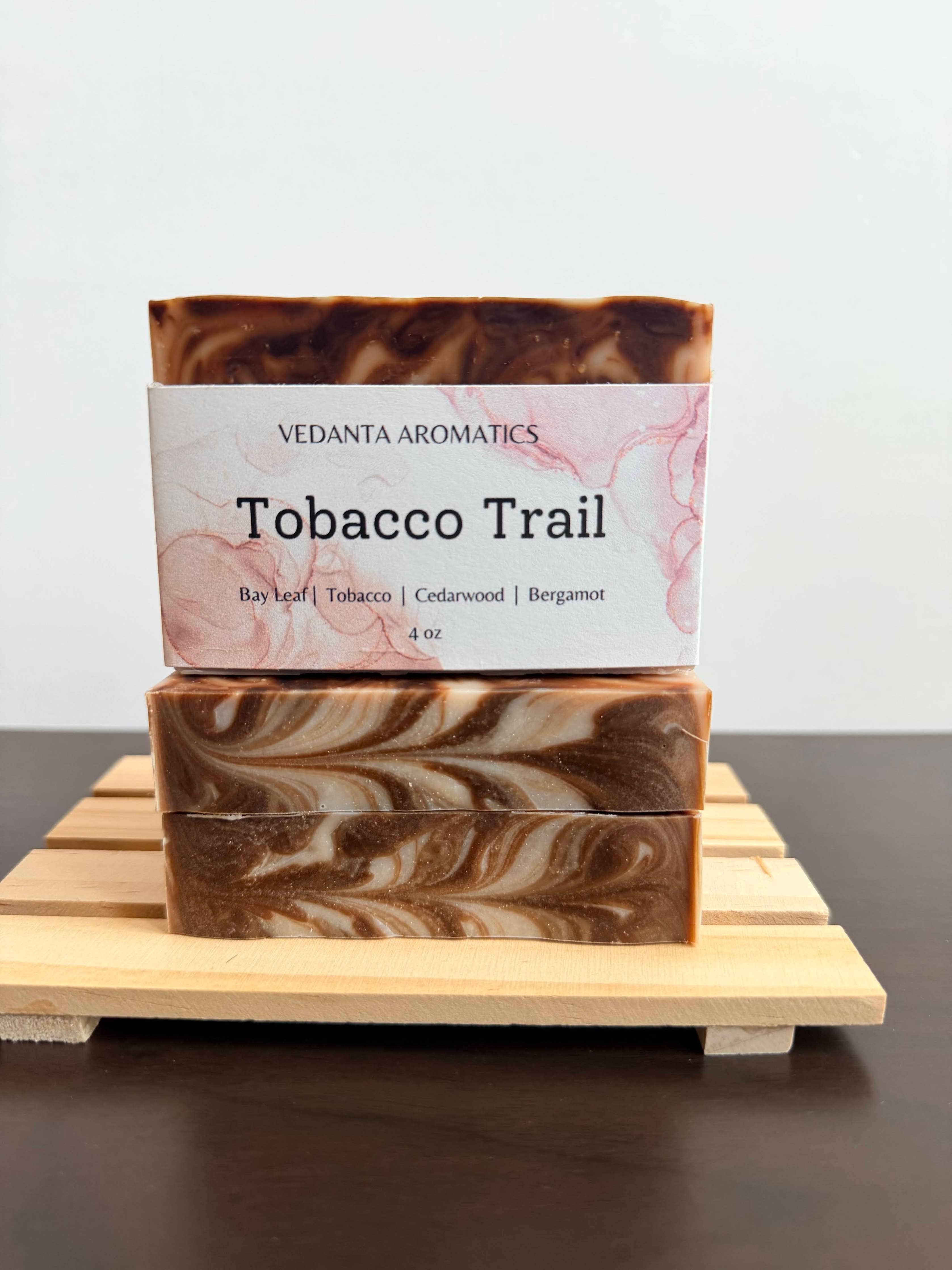 Tobacco Cedarwood Bergamot handmade Bar Soap 4 oz