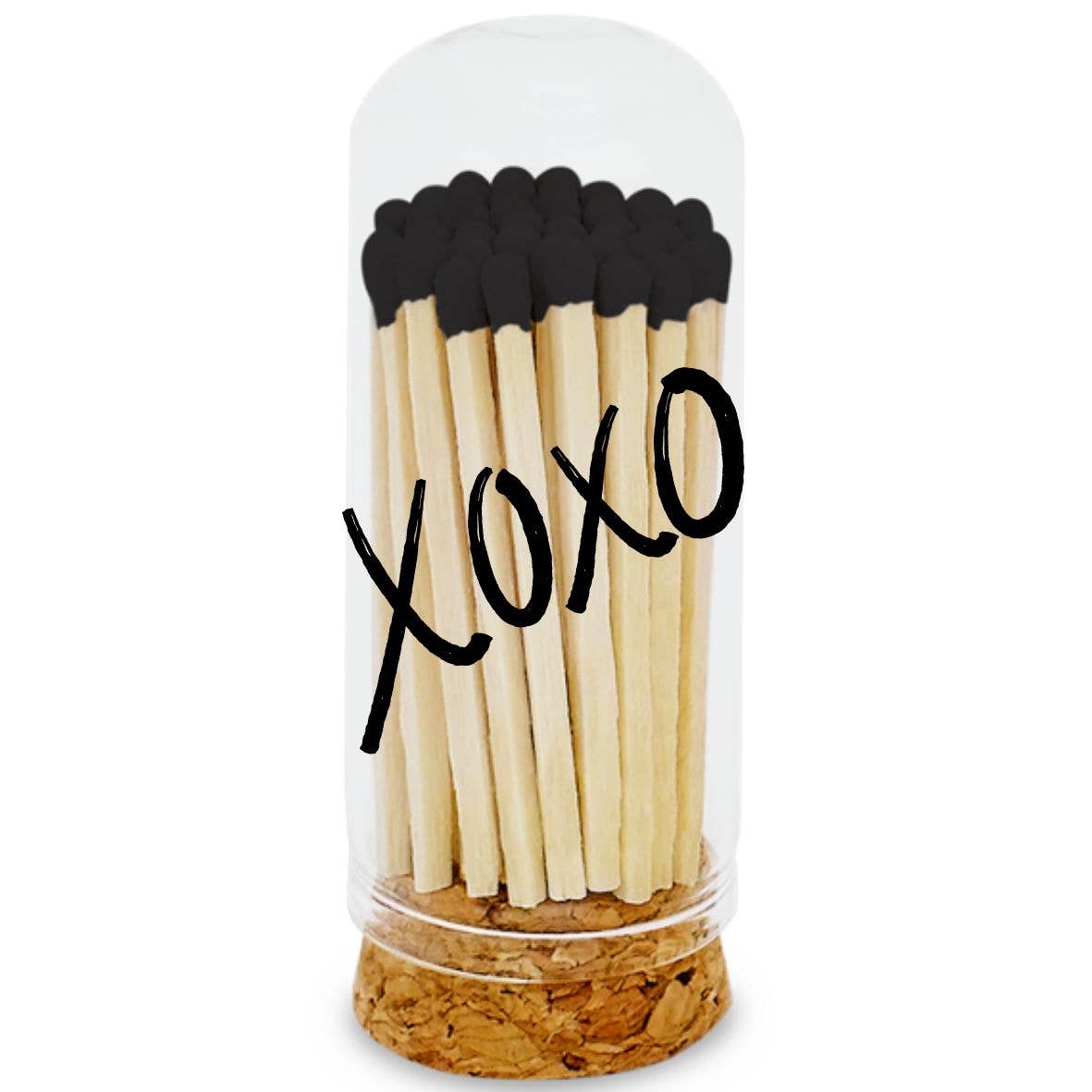 Thankful Greetings - 2” Matches in Mini Cloche - XOXO Black Design: Cherry Red