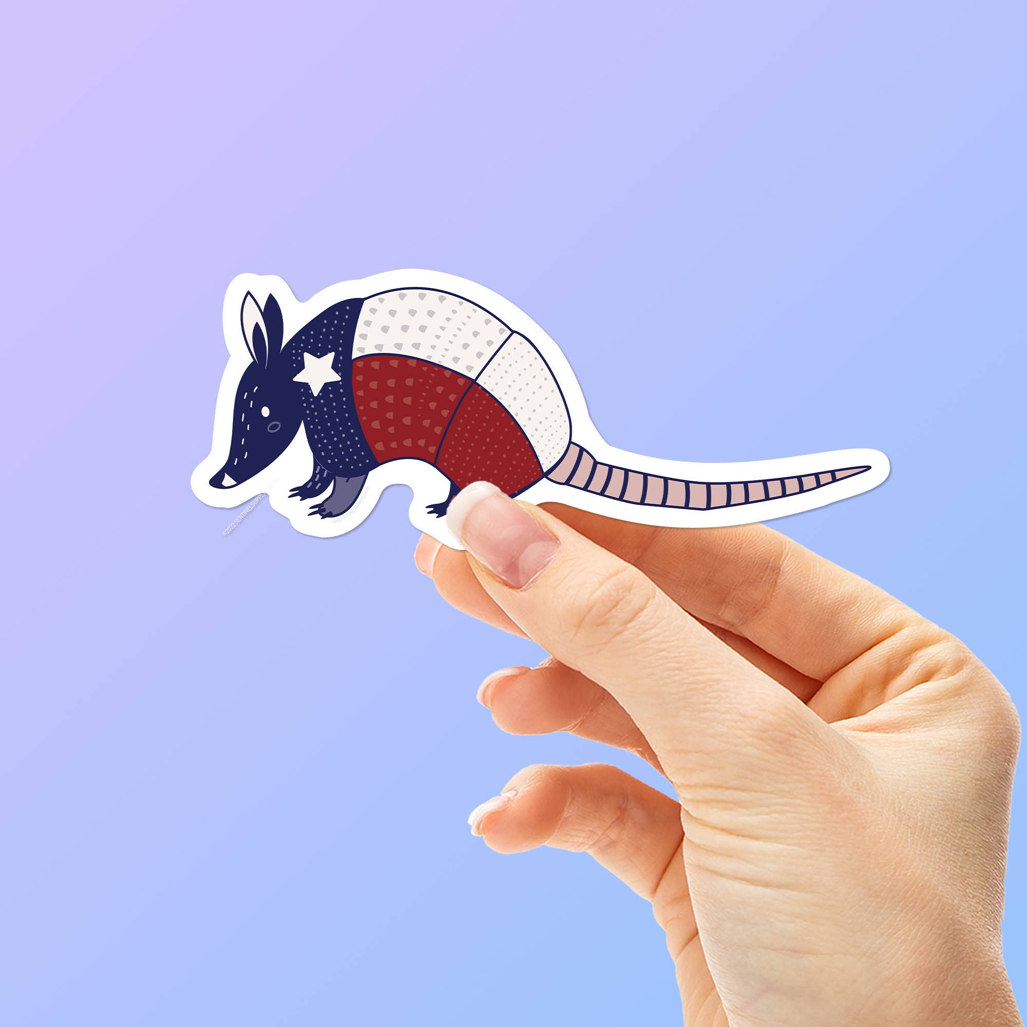 Sentinel Supply - Armadillo Texas Flag Sticker, TX Vinyl Stickers
