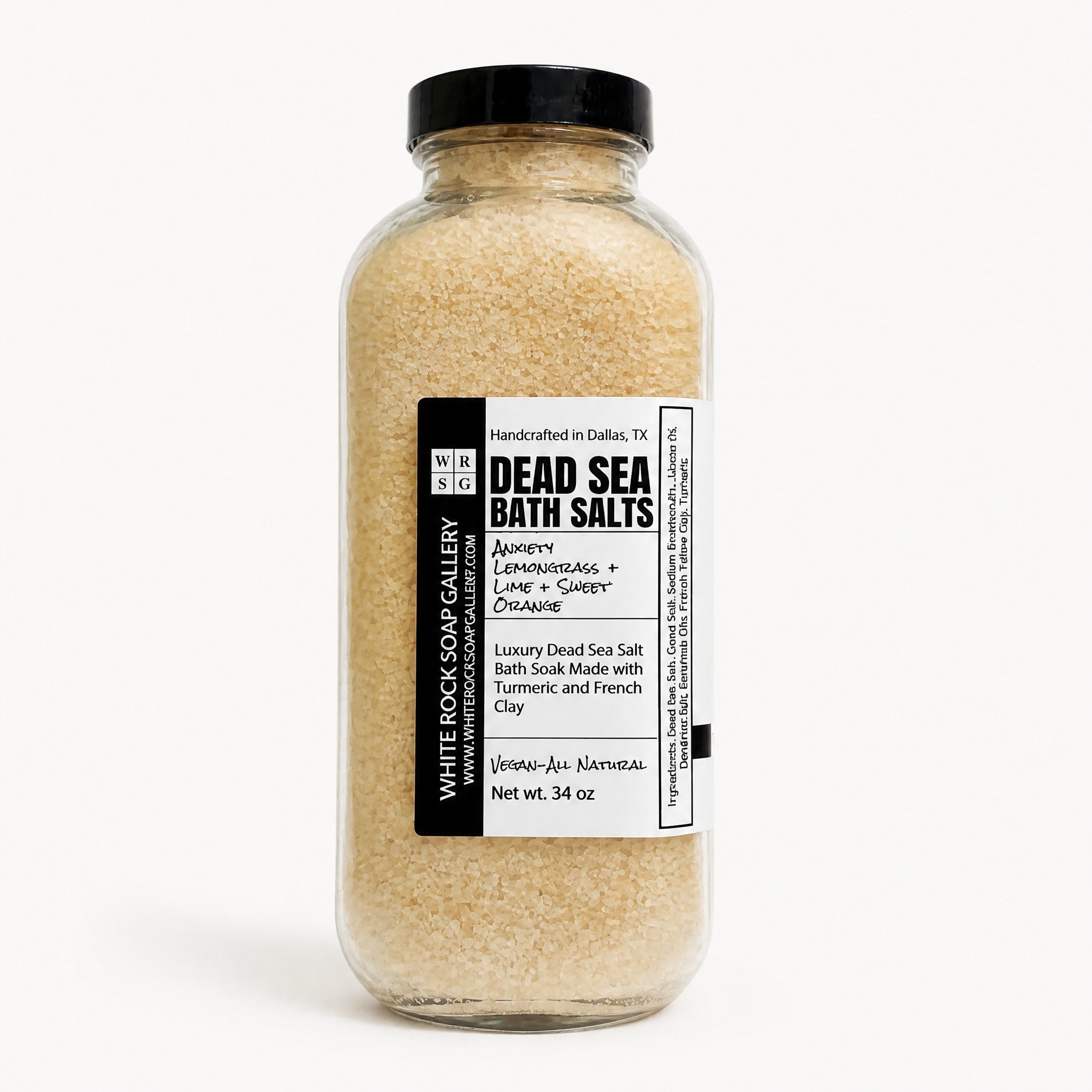 Luxury Bath Salt French Square Jar Large by White Rock Soap Gallery available from White Rock Soap Gallery in Dallas
