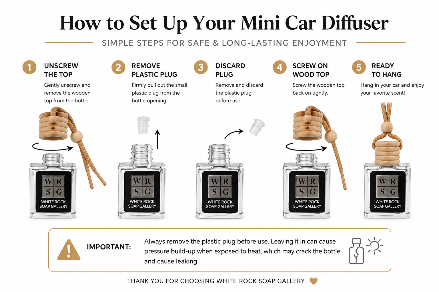 Mini Car Glass Diffuser Bottle