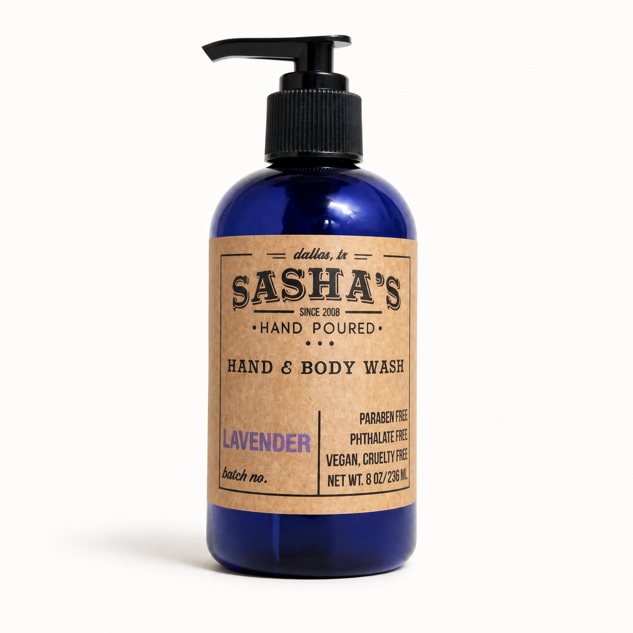 Sasha's Hand Poured Bath and Body Wash- Lavender by Sasha's Hand Poured Bath and Body available from White Rock Soap Gallery in Dallas