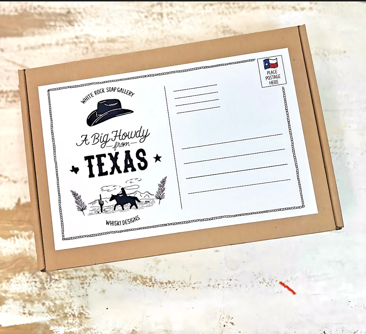 Postal tamaño Texas - Juego de regalo de lata de viaje