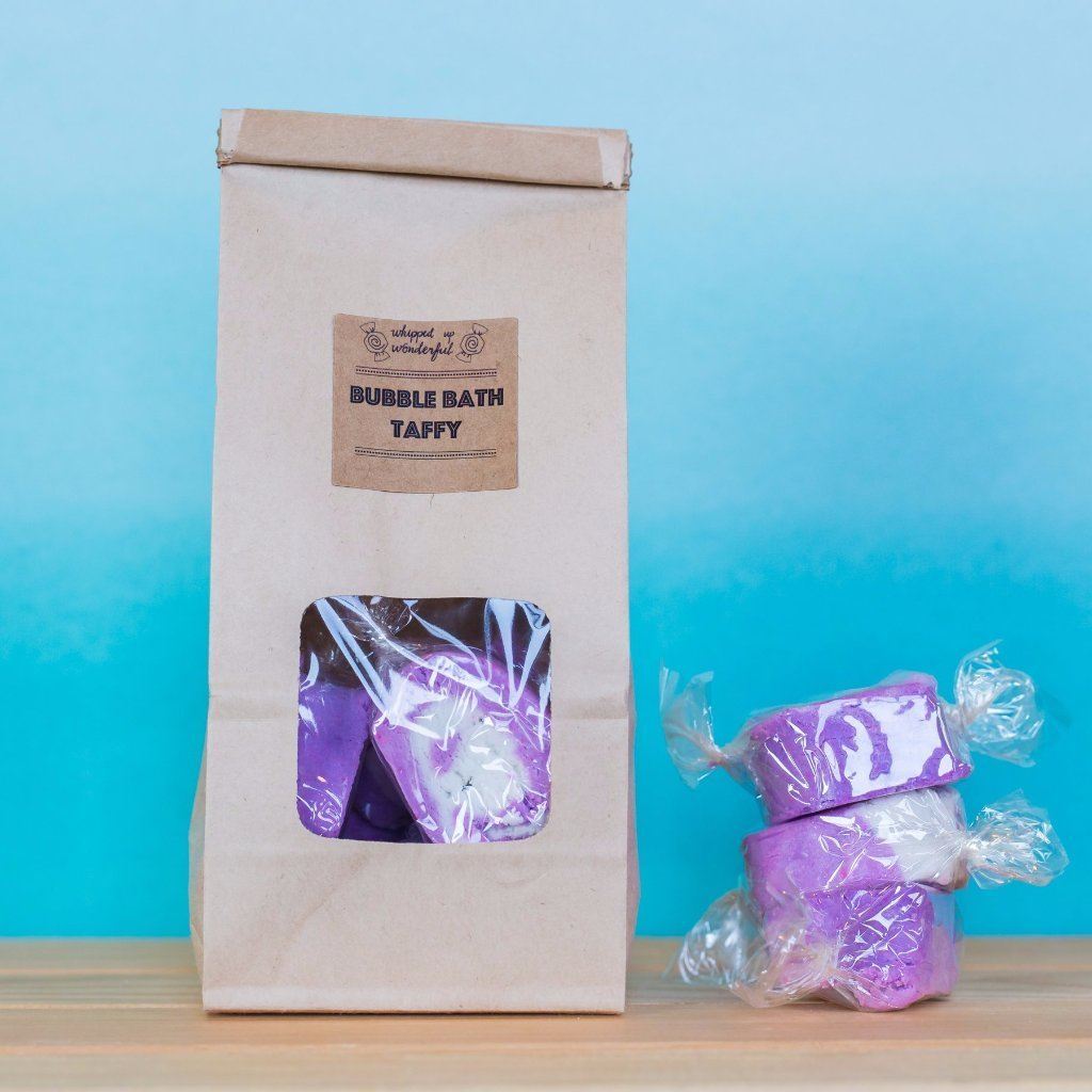 Whipped Up Wonderful Lavender Bubble Bath Taffy 6 pieces