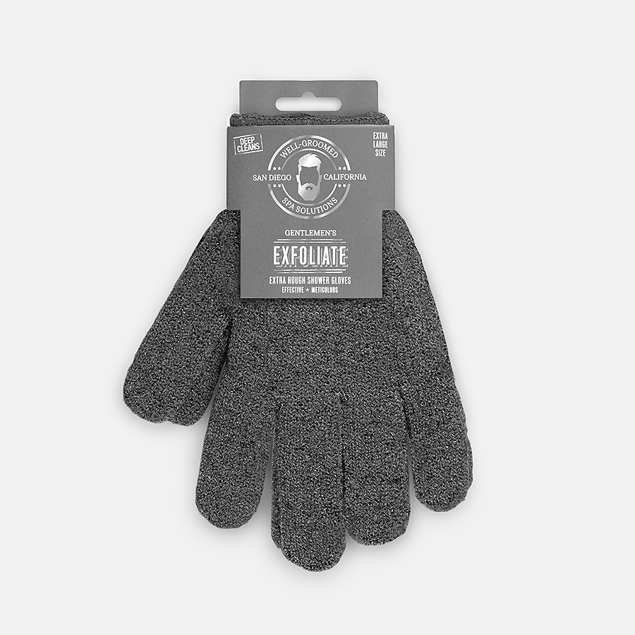 Bath Accessories Company - Guantes de ducha extra ásperos Xl bien arreglados - Carbón