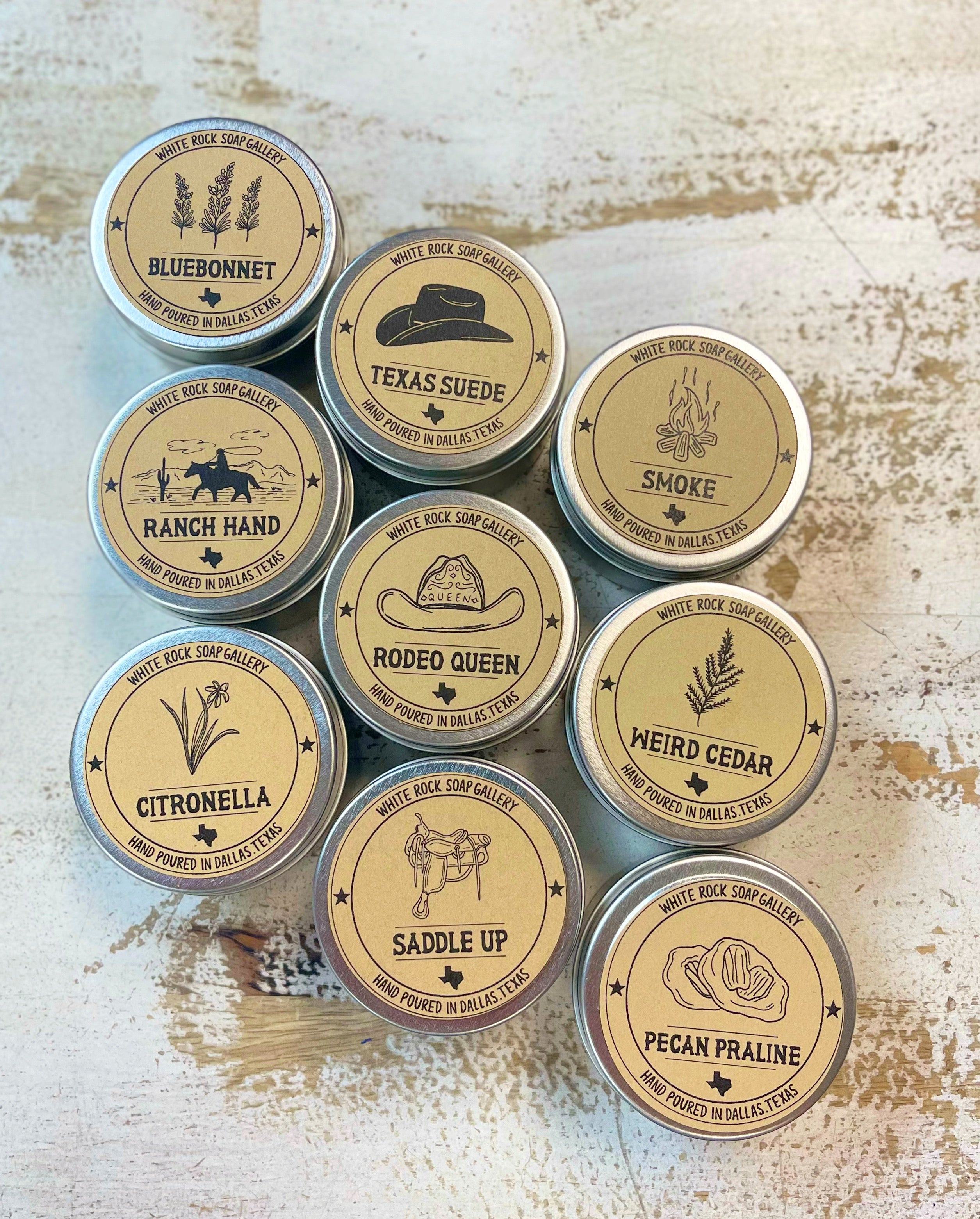 Texas Travel 4 oz Tin Soy Candle