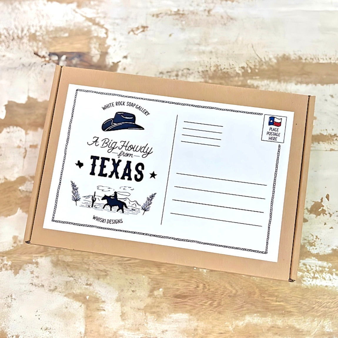 Postal tamaño Texas - Juego de regalo de lata de viaje