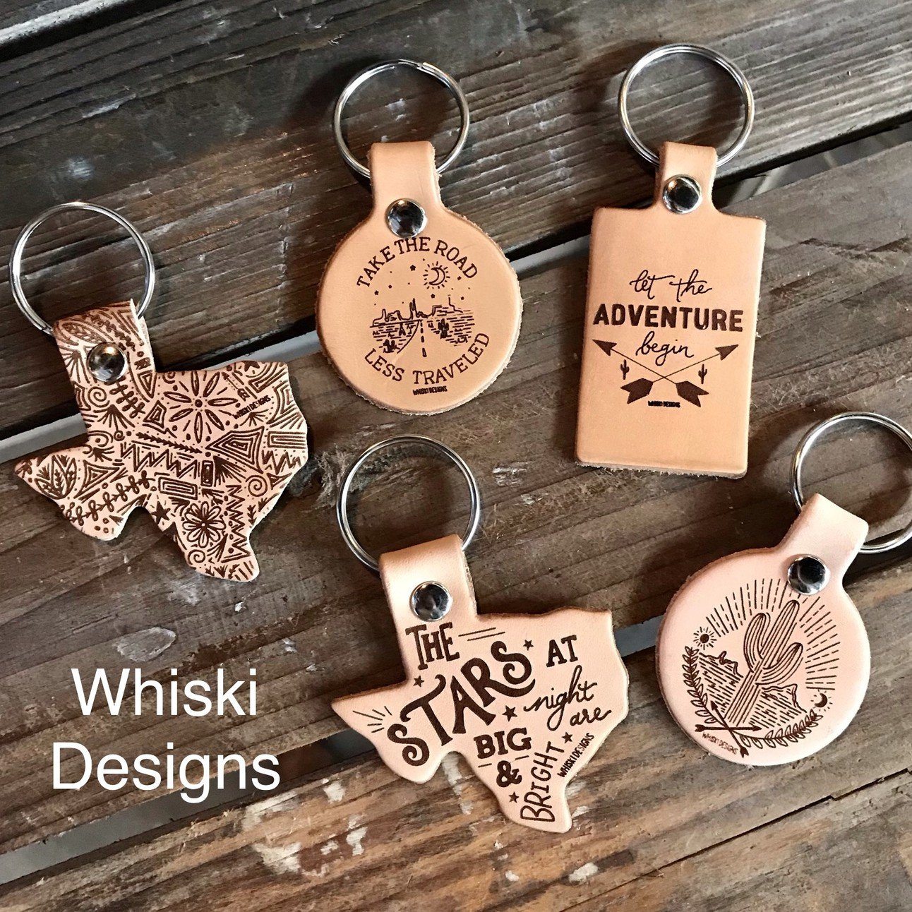 Whiski diseños llaveros de cuero